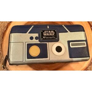 Loungefly Star‎ Wars R2-D2 R2D2 Saffiano Faux Leather Wallet Used 1X
